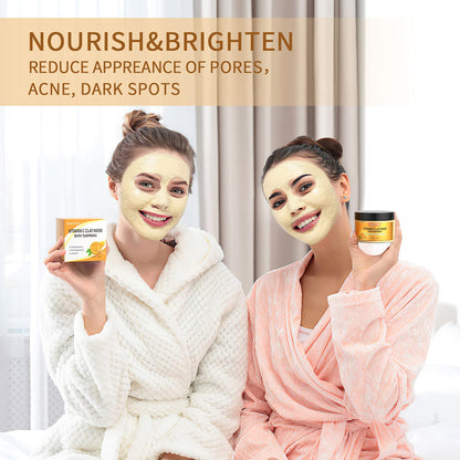 Vitamin C Face Mask with Kaolin Clay and Turmeric for Dark Spots, Dull Skin, Skincare Facial Mask for Controlling Oil and Refining Pores 5.29 Oz - Lines & Co