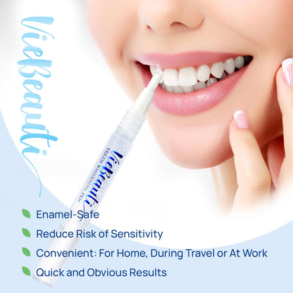 VieBeauti Teeth Whitening Pen (3 Pcs), 30+ Uses, Effective, Painless, No Sensitivity, Travel-Friendly, Easy to Use, Beautiful White Smile, Mint Flavor - Lines & Co