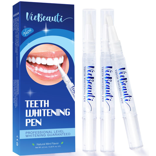 VieBeauti Teeth Whitening Pen (3 Pcs), 30+ Uses, Effective, Painless, No Sensitivity, Travel-Friendly, Easy to Use, Beautiful White Smile, Mint Flavor - Lines & Co