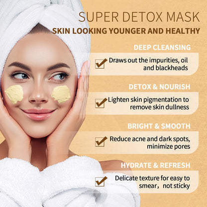 Vitamin C Face Mask with Kaolin Clay and Turmeric for Dark Spots, Dull Skin, Skincare Facial Mask for Controlling Oil and Refining Pores 5.29 Oz - Lines & Co