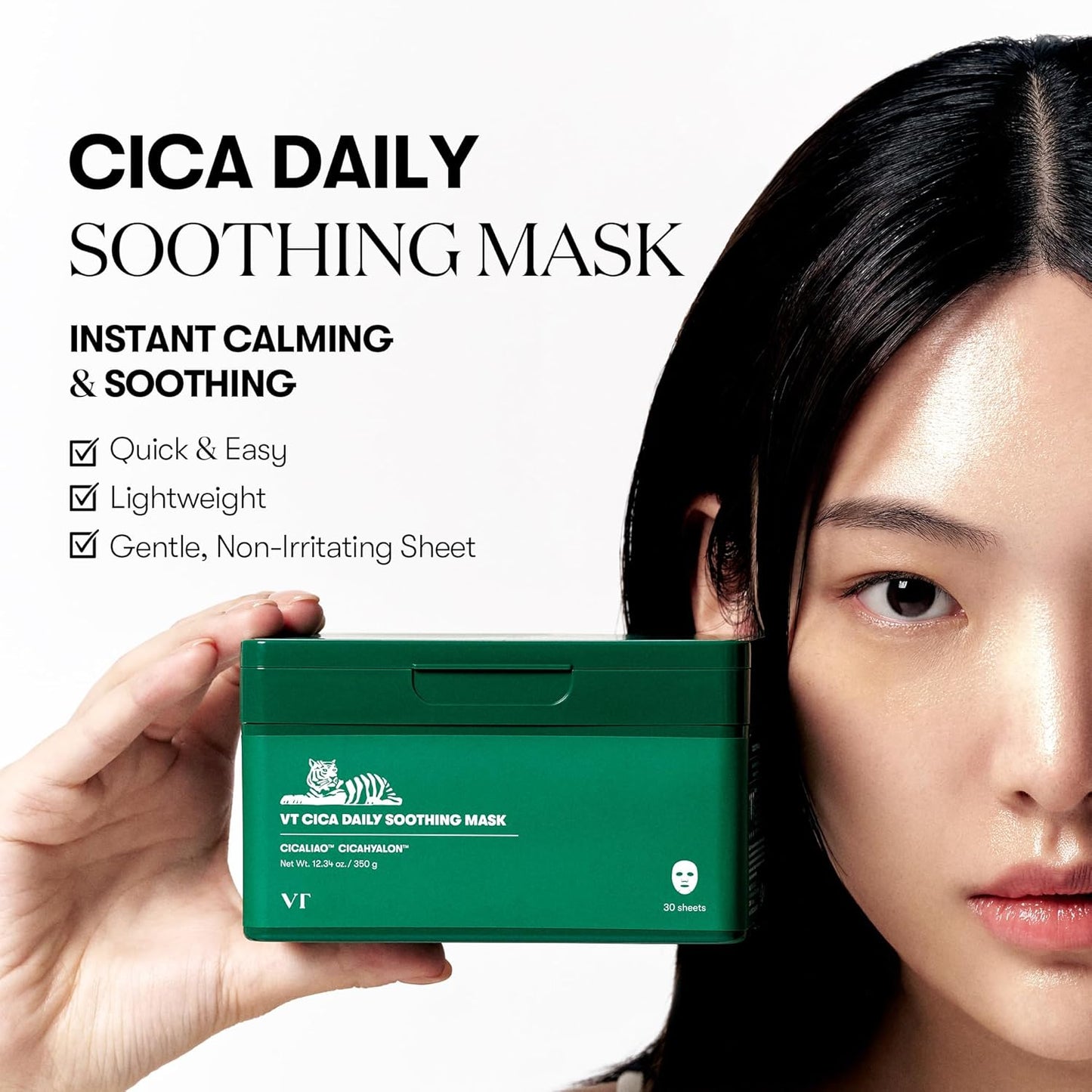 VT COSMETICS Daily Soothing Mask 30ea | Facial Sheet Mask for Moist & Hydrating
