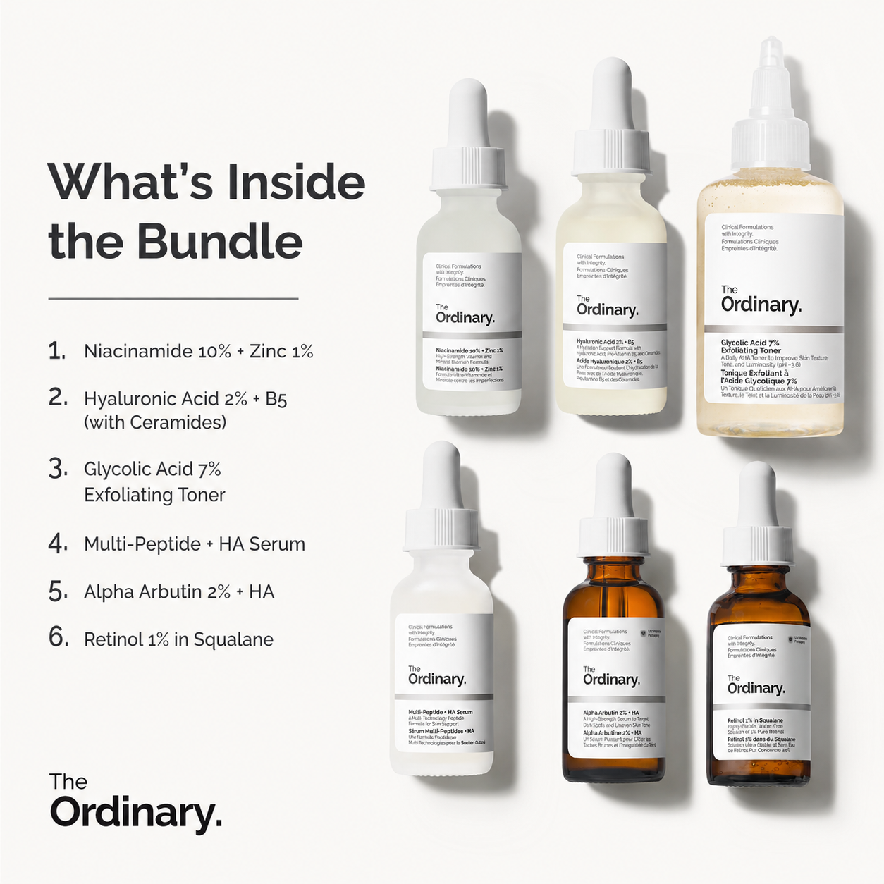 The Ordinary 6-Piece Daily Routine Skincare Bundle Set
