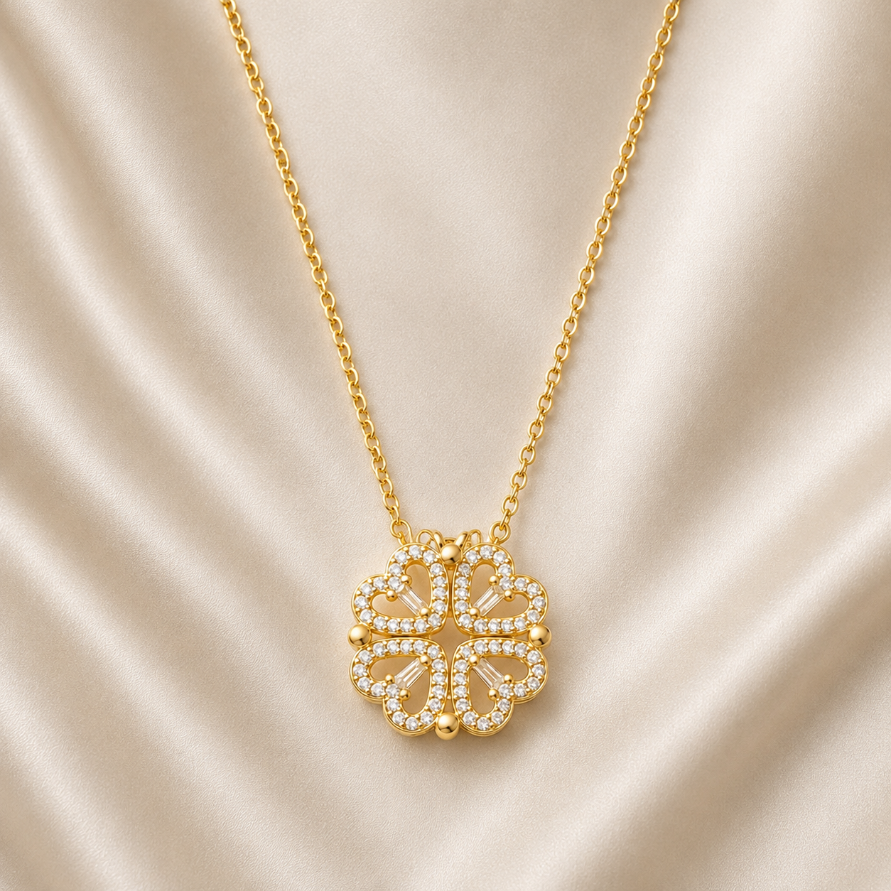 Gold Four-Leaf Clover Necklace for women